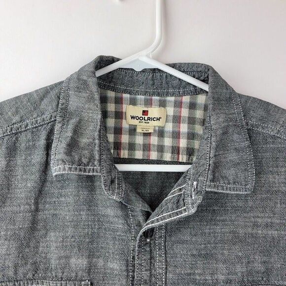 Woolrich Mens X-Large Black Short Sleeve Button Up Shirt - Picture 3 of 4